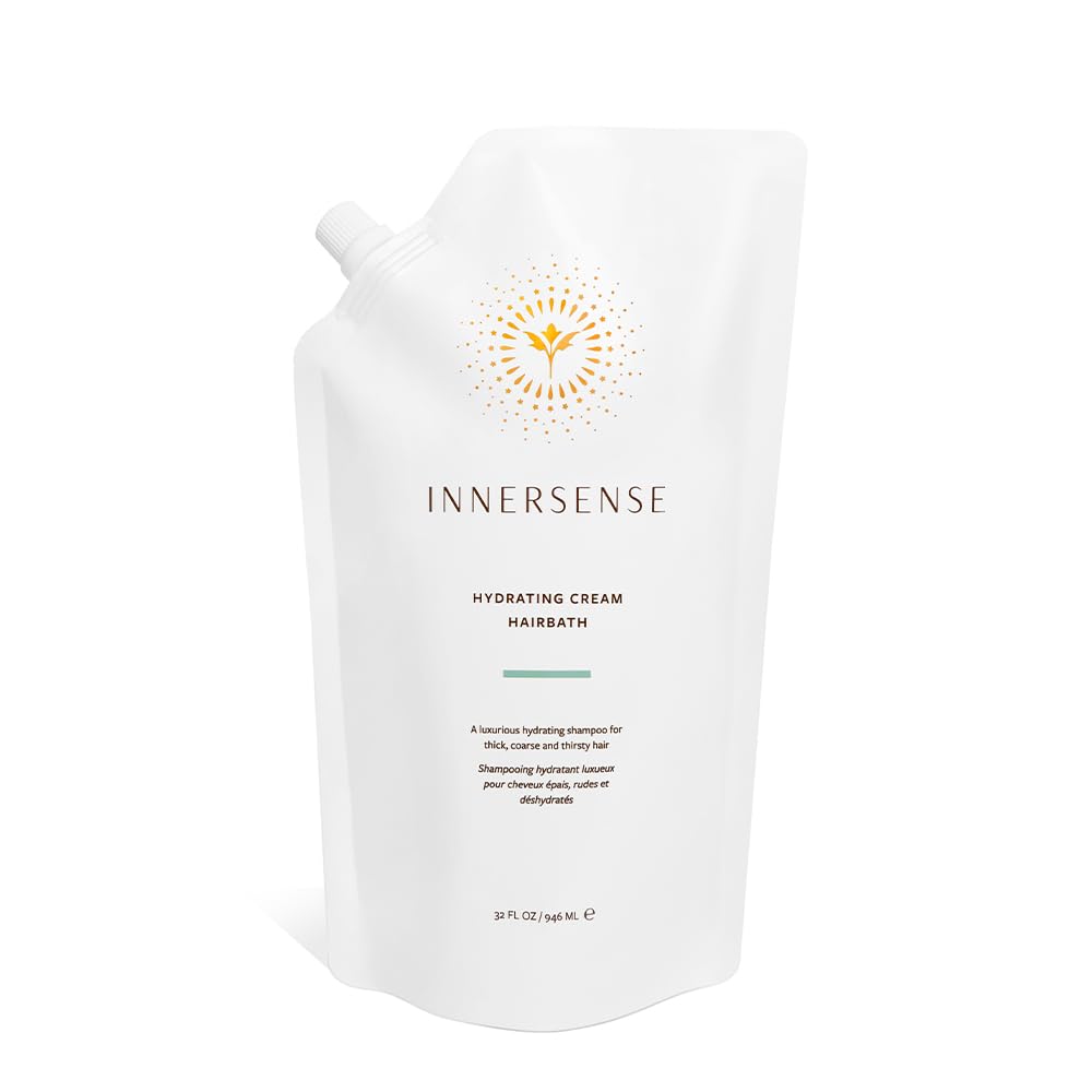 INNERSENSE Organic Beauty - Natural Hydrating Cream Hairbath Shampoo | Hydrating, Nourishing, For Dry Scalp | Non-Toxic, Cruelty-Free, Clean Haircare (32oz Refill Pouch)
