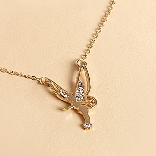 Fairy Pendant Necklace Delicate Gold Angel Necklace Chain Jewelry for Women Girls Gift