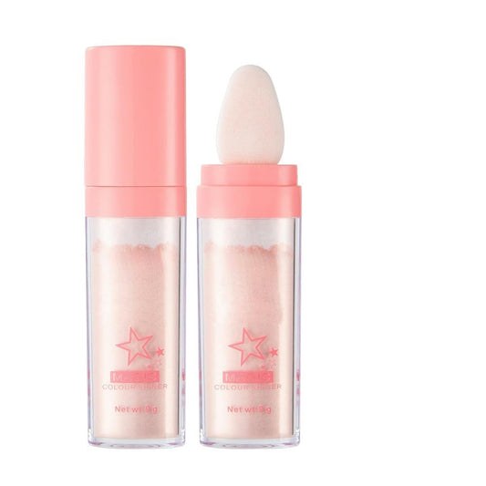 Glitter Powder Highlighter Makeup,Body Brightens the Natural and Face Blusher Patting Powder Highlighter Makeup Beauty Glitter.(02# Fairy pink)