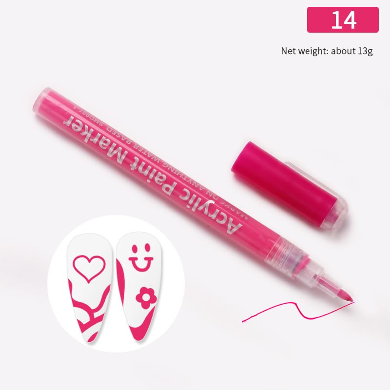 Nail Polish Pen, 1 PCS Nail Art Pen, Nail Pencil, DIY Drawing Painting Pen, for Nails DIY (Rose Red)