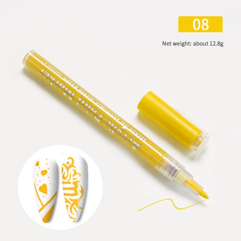 Nail Polish Pen, 1 PCS Nail Art Pen, Nail Pencil, DIY Drawing Painting Pen, for Nails DIY (Yellow)
