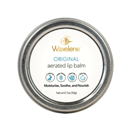 Waxelene Original Aerated Lip Balm Tin, Best Lip Balm Ever Organic Calming Multipurpose Ointment Baby Eczema Dry Sensitive Skin Body Face Moisturizer