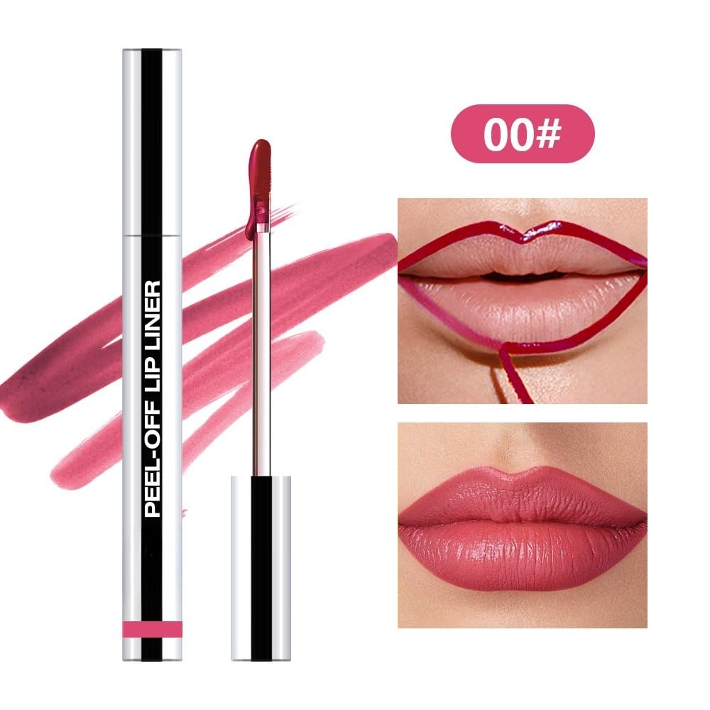 Longwear Peel-off Lip Stain Marker Peel Off with Vitamin E - Smudge-Resistant Lip Liner & Base for All Skin Types (00#)