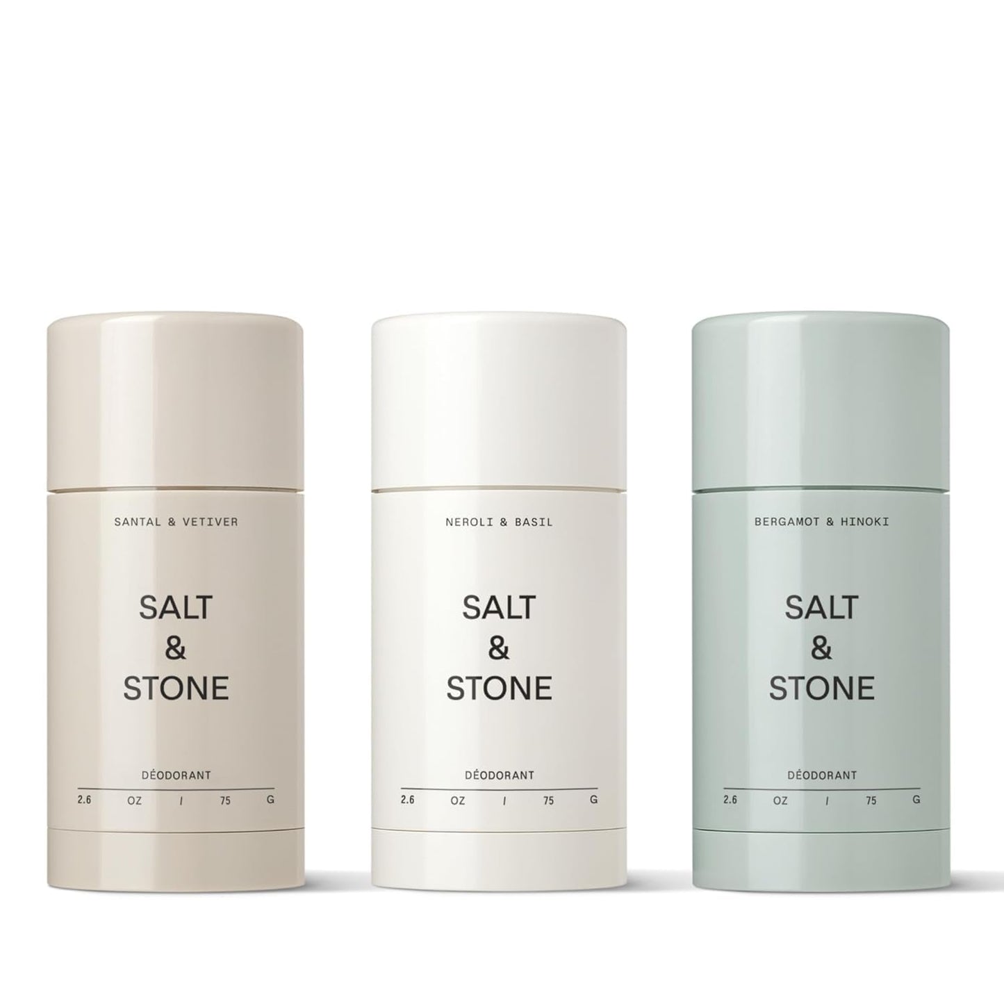 SALT & STONE Aluminum Free Deodorant | Extra Strength 48 Hour Protection for Women & Men | Made with Seaweed Extracts, Shea Butter & Prebiotics (Trio Set)