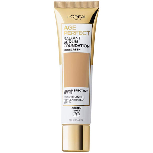 L'Oreal Paris Age Perfect Radiant Serum Foundation with SPF 50, Golden Ivory, 1 Ounce