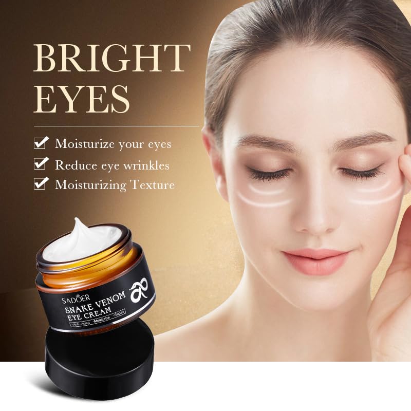 Firming Eye Cream, Snake Venom Peptide Eye Cream, Daily Anti-Aging Under Eye Cream, Remove Pouches Dark Circles Anti-Wrinkle Diminishing Eye Lines Lifting Firming