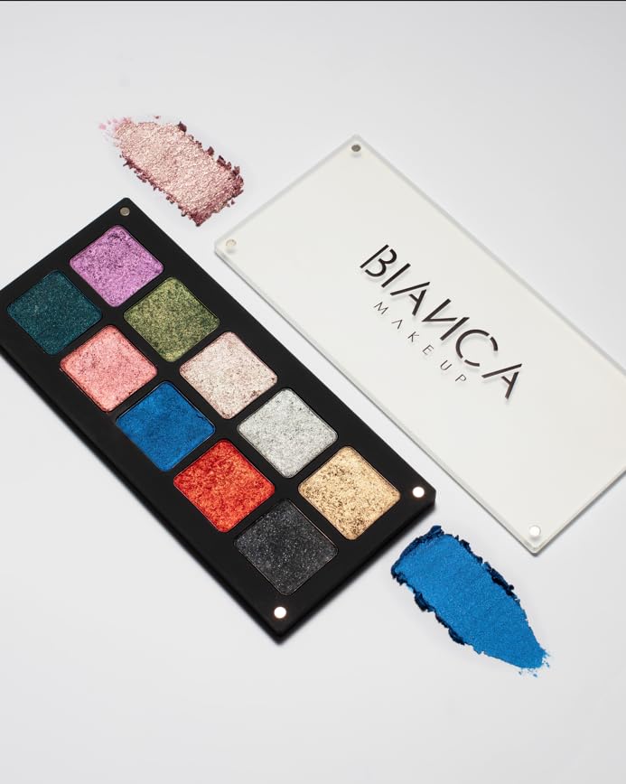 Chromatic Eye Shadow Palette 10 Shades | Multichromatic Finish | High Pigmentation and Long Lasting | Creamy Formula with Hyaluronic Acid | Magnetic Case (Chromatic 3)