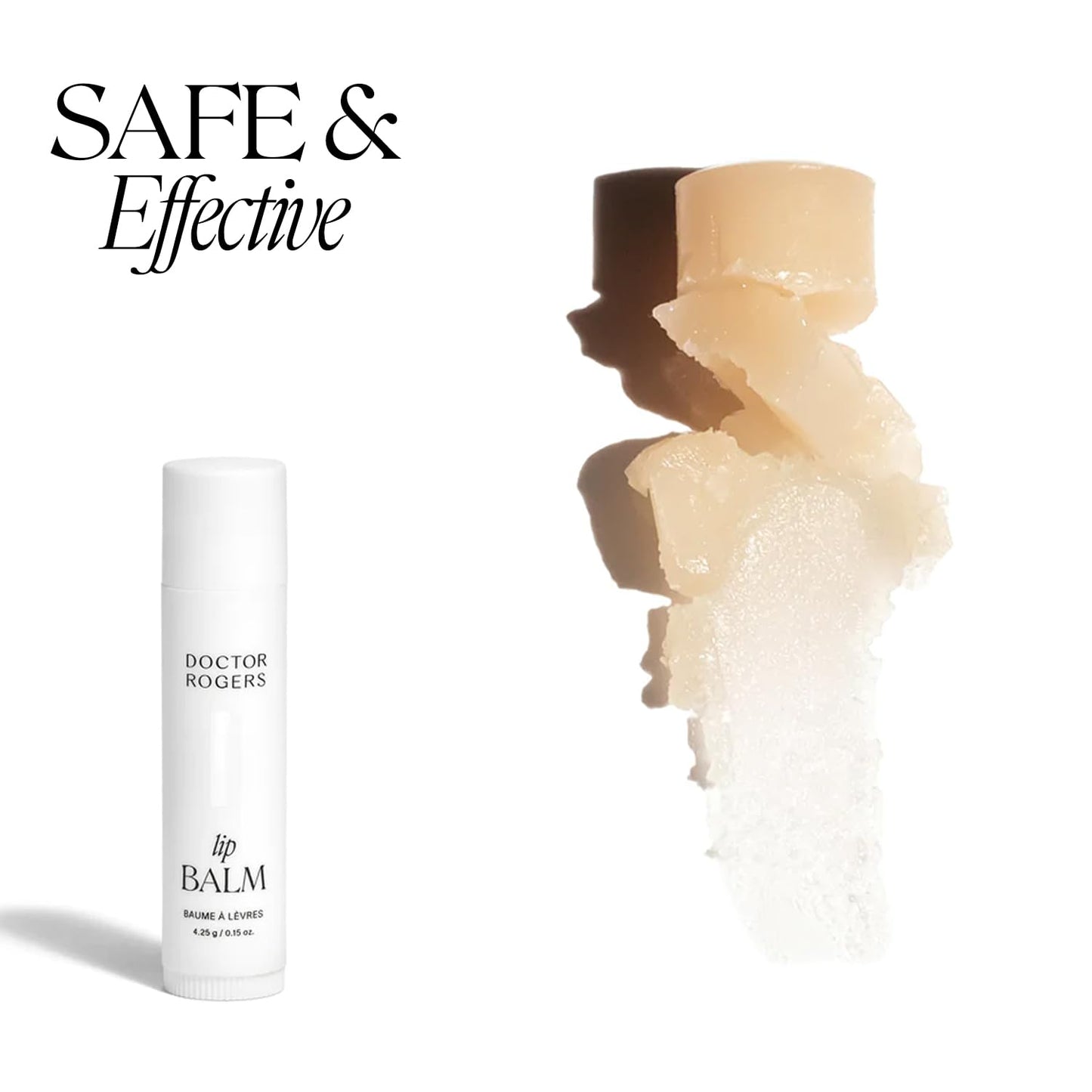 Doctor Rogers Lip Balm, Hydrating and Softening Lip Moisturizer For Very Dry Lips, Dermatologist-Created, Natural, & Hypoallergenic Moisturizing Lip Balms, 4.25g Tube, Pack of 3