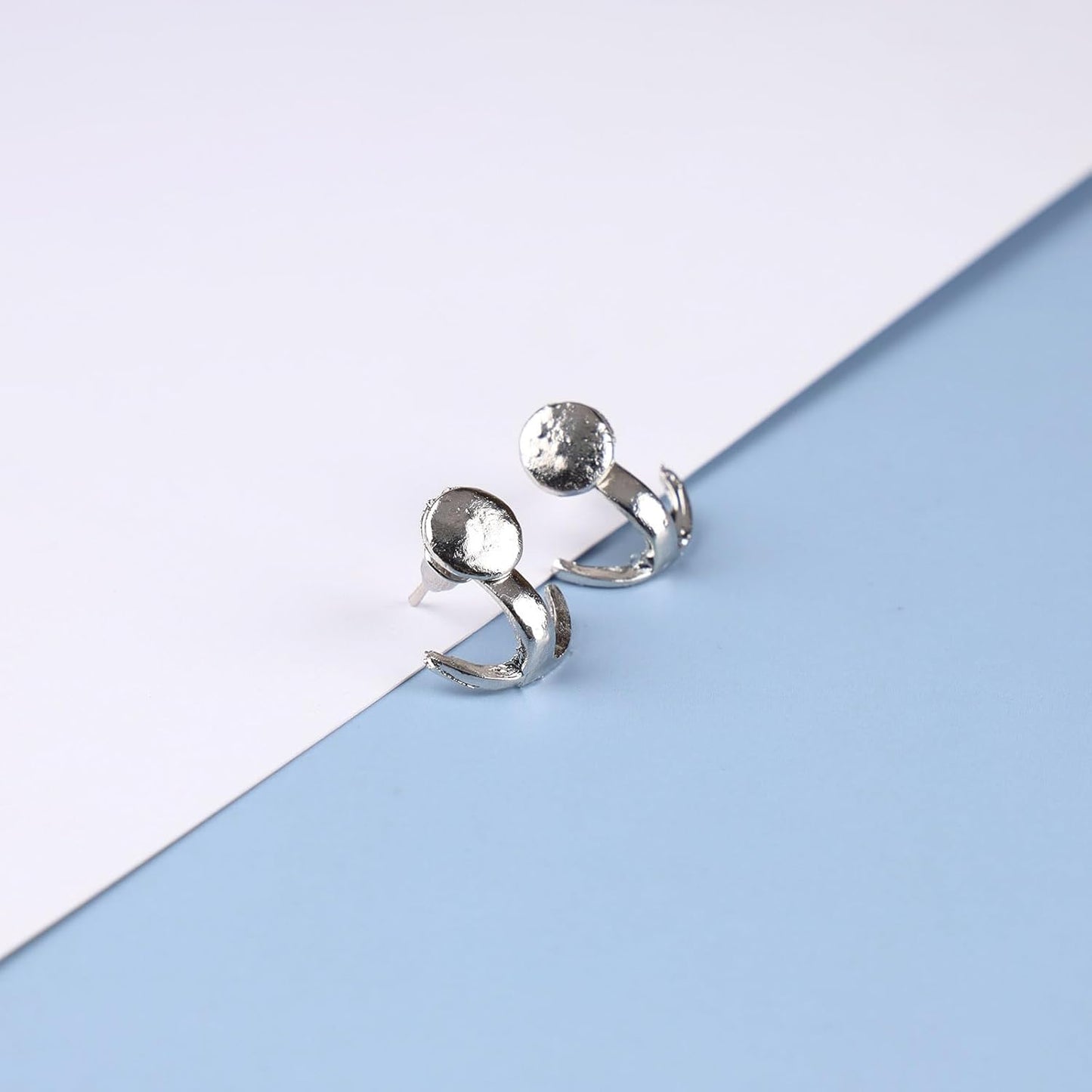 Boho Moon Ear Jackets Earrings Crescent Moon Stud Earrings Gold Sun Moon Earrings Minimalist Double Sided Round Earrings Jewelry for Women