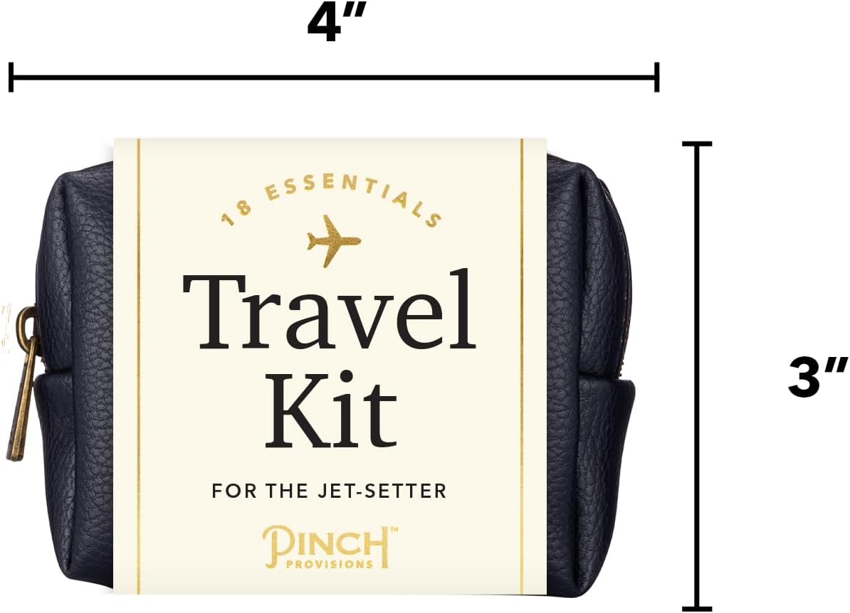 Pinch Provisions Travel Kit, includes 18 Must-Have Emergency Essential Items for Travelling, Ideal Road Trip or Airport Gift for Friends, Family & Peers, Portable Pouch