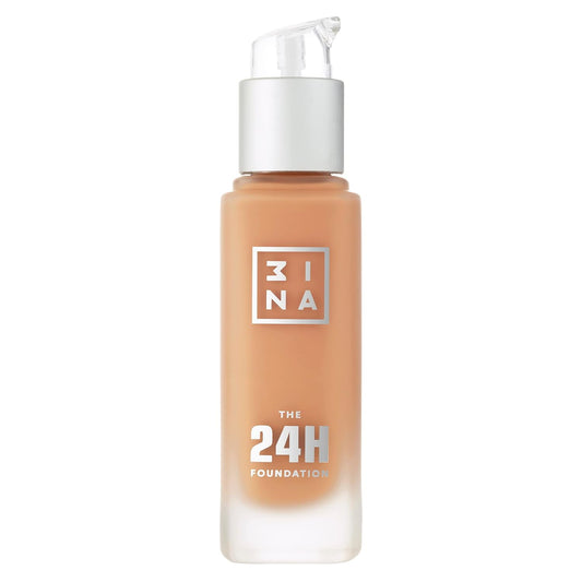 3INA The 24H Foundation 641-24H Long-Wearing Formula - Medium To High Buildable Coverage - Smooth Matte Finish - Expanded Shade Selection - Waterproof, Cruelty Free, Vegan Makeup - 1.01 Oz