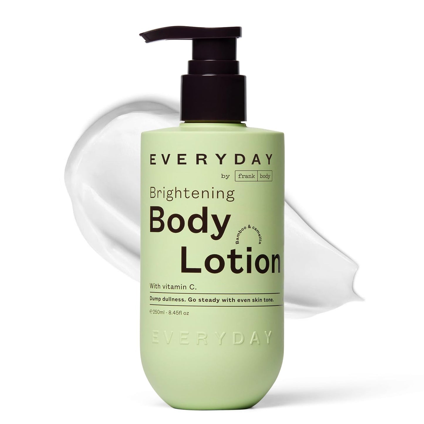 frank body Brightening Body Lotion | Evens Tone, Brightens Dark Spots & huperpigmentation | Vitamin C, Kakadu Plum & Vitamin B5 | Bamboo & Camellia Scent | Vegan & Cruelty Free | 250ml / 8.45 fl oz