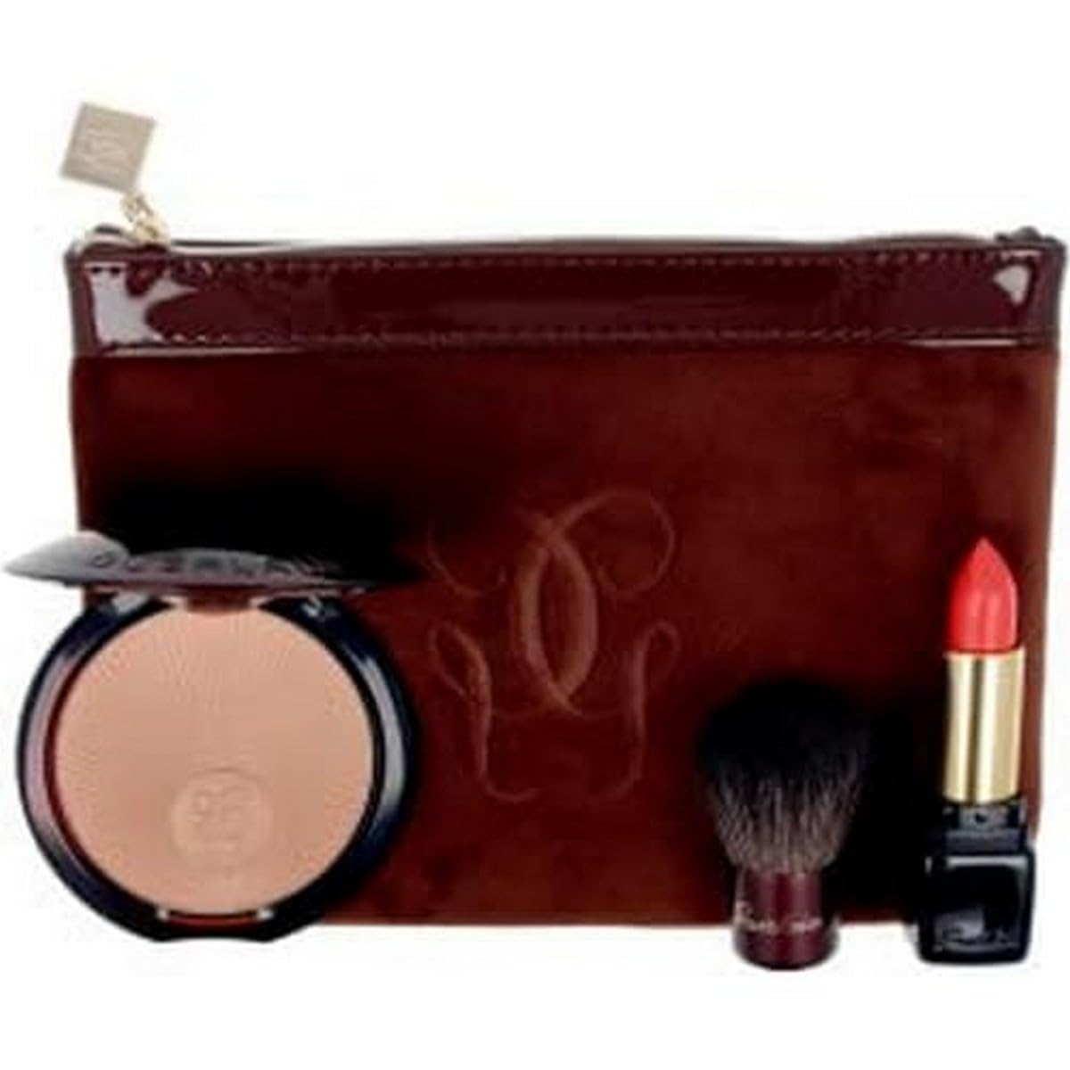 Guerlain Terracotta 3 Piece Set (#344 Sexy Coral 0.12 Oz+ #20 Nude Bronzer 0.3 Oz + Mini Brush + Bag)