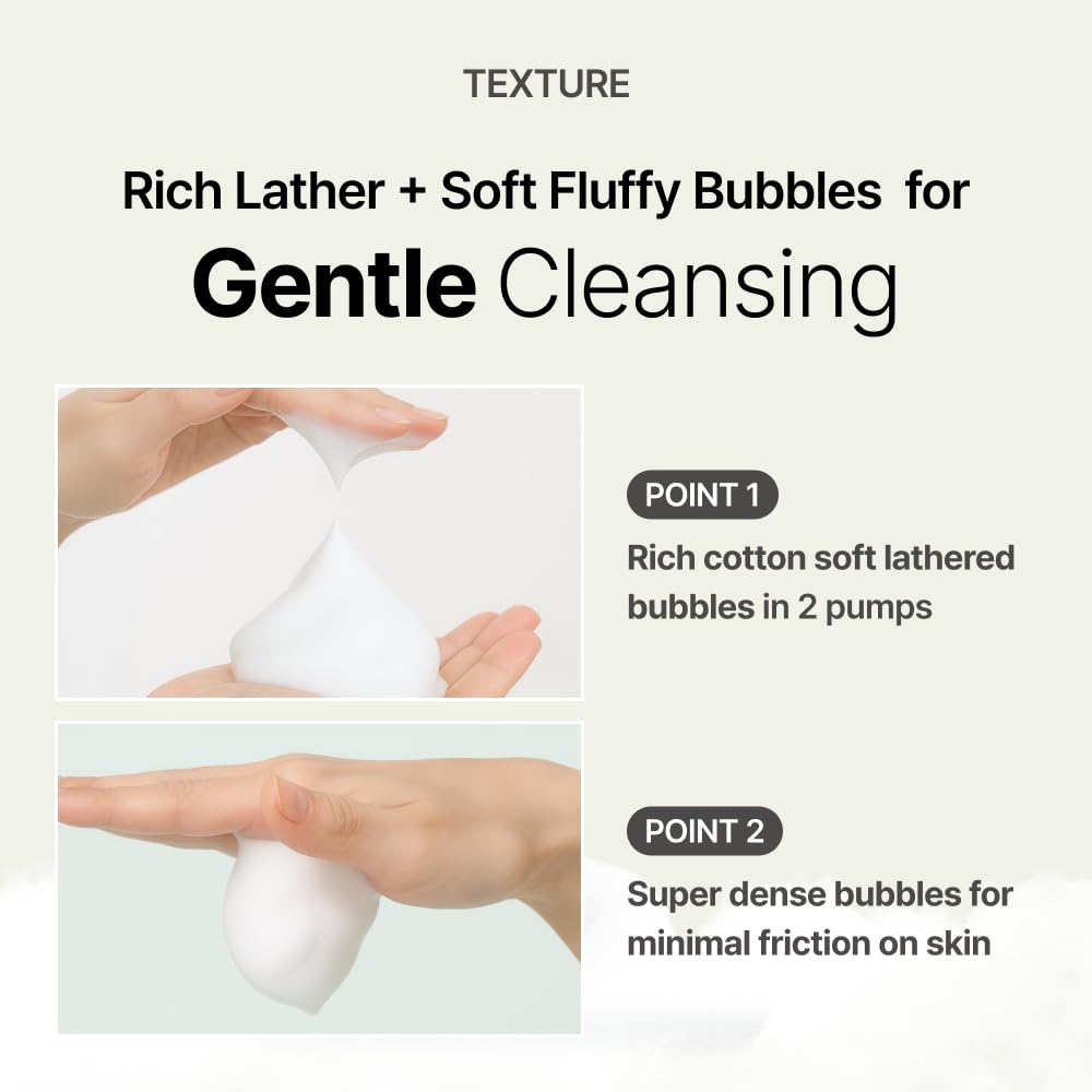 MENOKIN Cotton Cloud Bubble Cleanser [Daily Comfort] Betaine for Lasting Hydration, Low pH for Sensitive skin, Non-Stripping, Daily Gentle Face Wash, Foaming bubbles, Korean Skincare 5.07 fl. oz