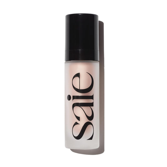 Saie Glowy Super Gel - Hydrating Makeup Primer and Illuminating Glow Serum Enriched with Vitamin C and Squalane Oil - All-Over Liquid Highlighter Makeup for Instant Glass Skin - Roseglow (1 oz)