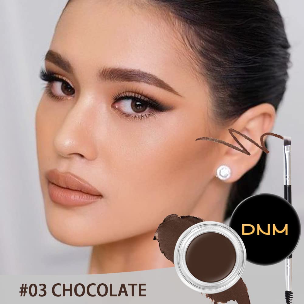 evpct Chocolate Eyebrow Powder Pomade Gel Shaper Makeup Kit with Dual-ended Brush, Eyebrow Stencils Kit for Women Shaping, Eye Brow Pomade Stencil Shaper Tinting kits for Women Long Lasting Waterproof