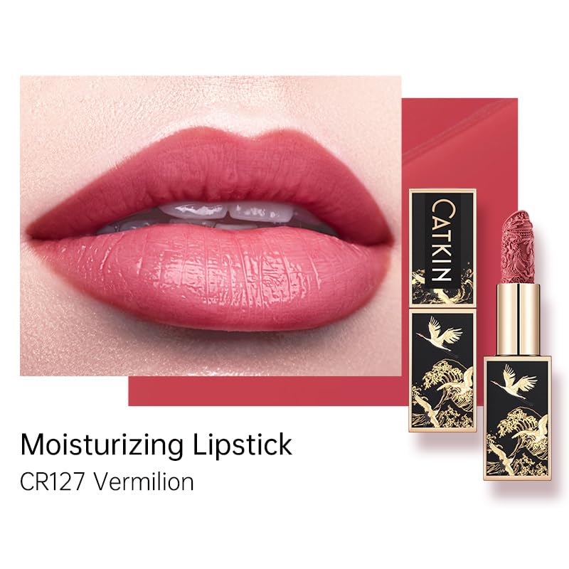Catkin Carving Lipstick 3pcs Set Silky Smooth Moisture Long Lasting Highly Pigmented Waterproof for Lip Color Makeup 0.13 Ounce X 3 Gift for women