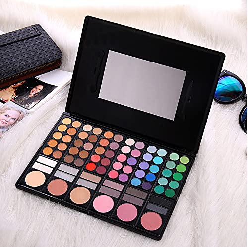 Eye Shadow 78 Color Palette Colors Eye Make up Kit Highly Pigmented Professional Cosmetic with Blush, Highlighter, Face Contour Powder Style 2