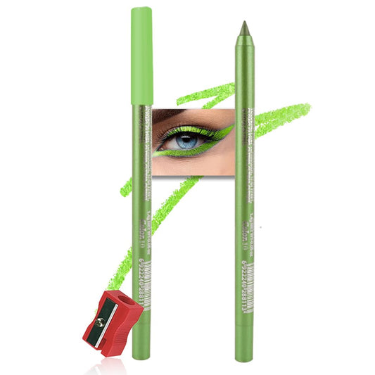 Kaely Gel Eyeliner Pencil for Women, Apple Green Eye Liner Waterproof Smudge Proof with Sharpener, Waterline Eye Makeup Liners, delineador de ojos contra el agua, Vegan & Cruelty-Free, 10