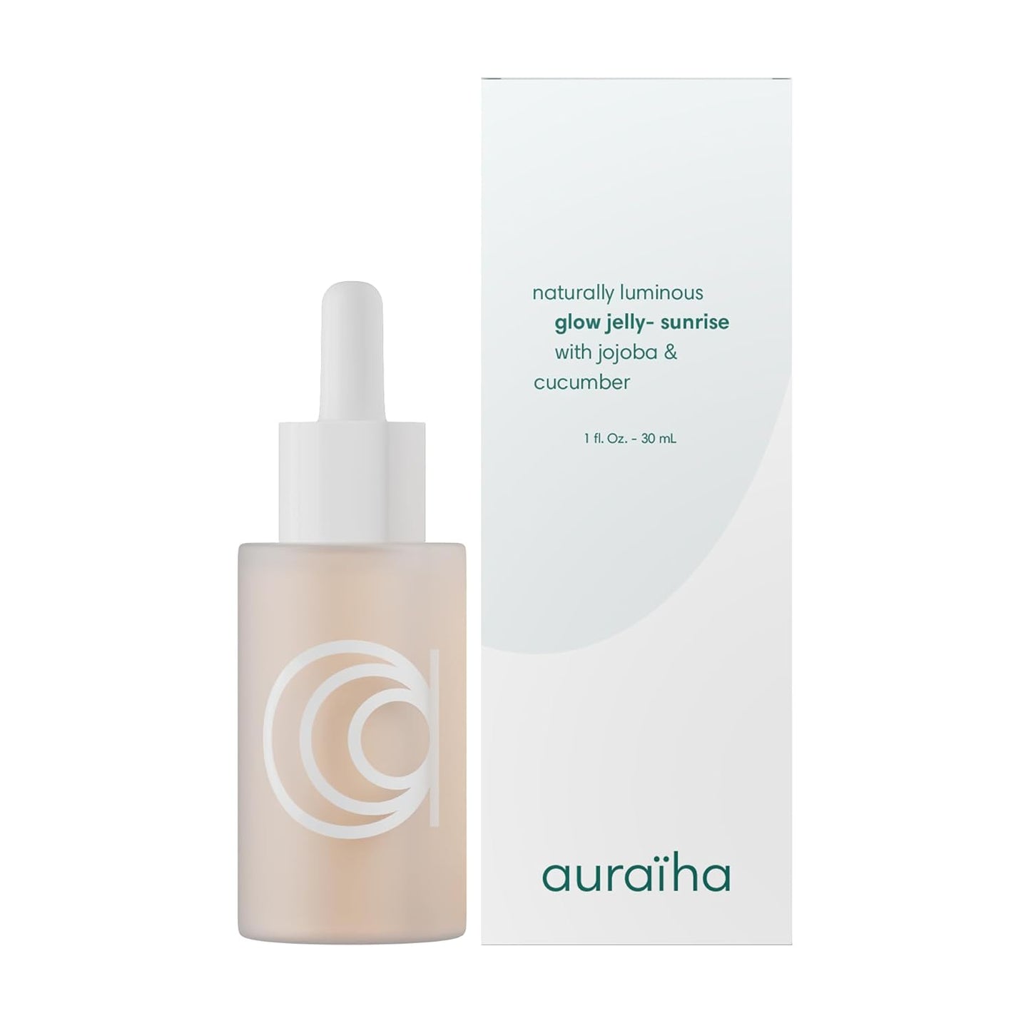 Auraiha Glow Jelly Highlighting Serum - Jojoba & Cucumber Infused Superfood Elixir - Intense Hydration for Radiant, Healthy Glow - Vegan - 1 fl oz (sunrise, 1oz)
