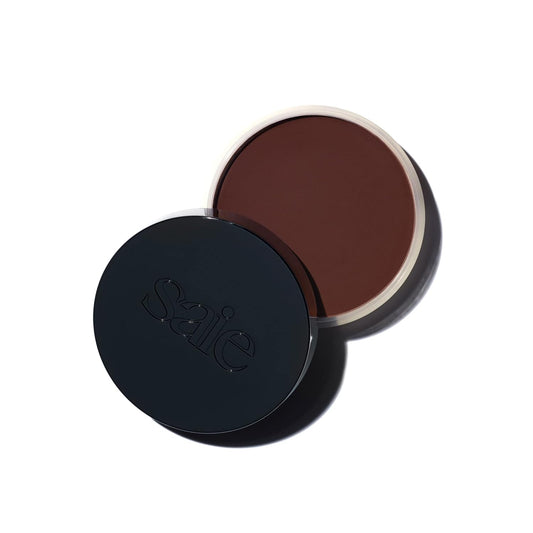 Saie Sun Melt Cream Bronzer - Buildable Balm Face Bronzer for Effortless Sculpting - Cream Contour Enriched with Vitamin C, Nourishing Skincare Ingredients & a Natural Finish - Dark Bronze (1 oz)