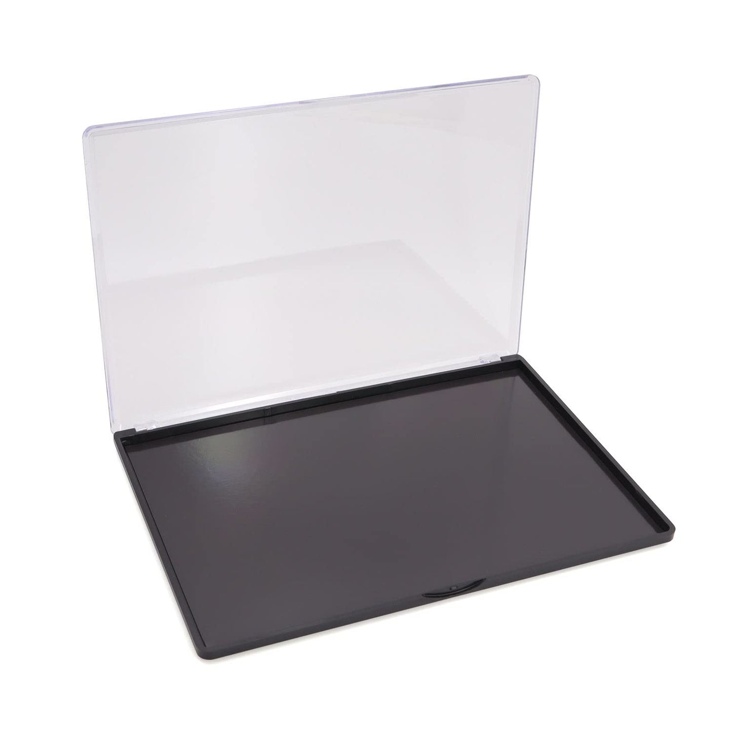 AJLTPA Magnetic Makeup Palette with Clear Top, Empty Eyeshadow Pan Dispensing Storage Box with 40Pcs Adhesive Metal Stickers for DIY Cosmetics Blush Powder(XL Large - 9.25"x6.57")