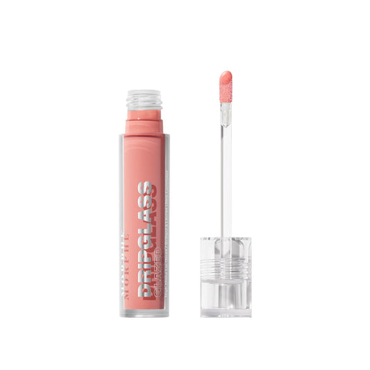 MORPHE Dripglass High Shine Lip Gloss - Glazed, Semi-Sheer & Nourishing Lip Makeup - Buildable Formula Infused with Plant-Derived Squalane & Vitamin E - Polished Peach (0.13 oz)