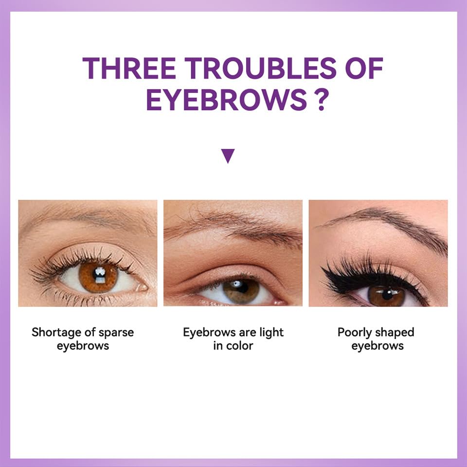 2Pcs Peel Off Eyebrow Tint Gel - Waterproof & Sweatproof All-Day Wear, Transfer-Resistant Tattoo Effect, All Skin Types + Mother’s Day Gift Set, 04#Gray Brown