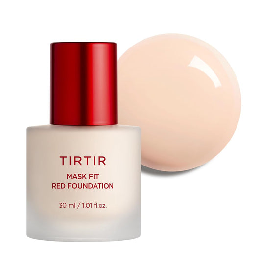TIRTIR Mask Fit Red FoundationㅣLong Lasting Flawless Coverage, Energy Essence, Lightweight, Hydrating, Pore-Blurring, Breathable Satin Finish, Makeup, Radiant Skin, #15C Fair Porcelain, 1.01 Fl Oz