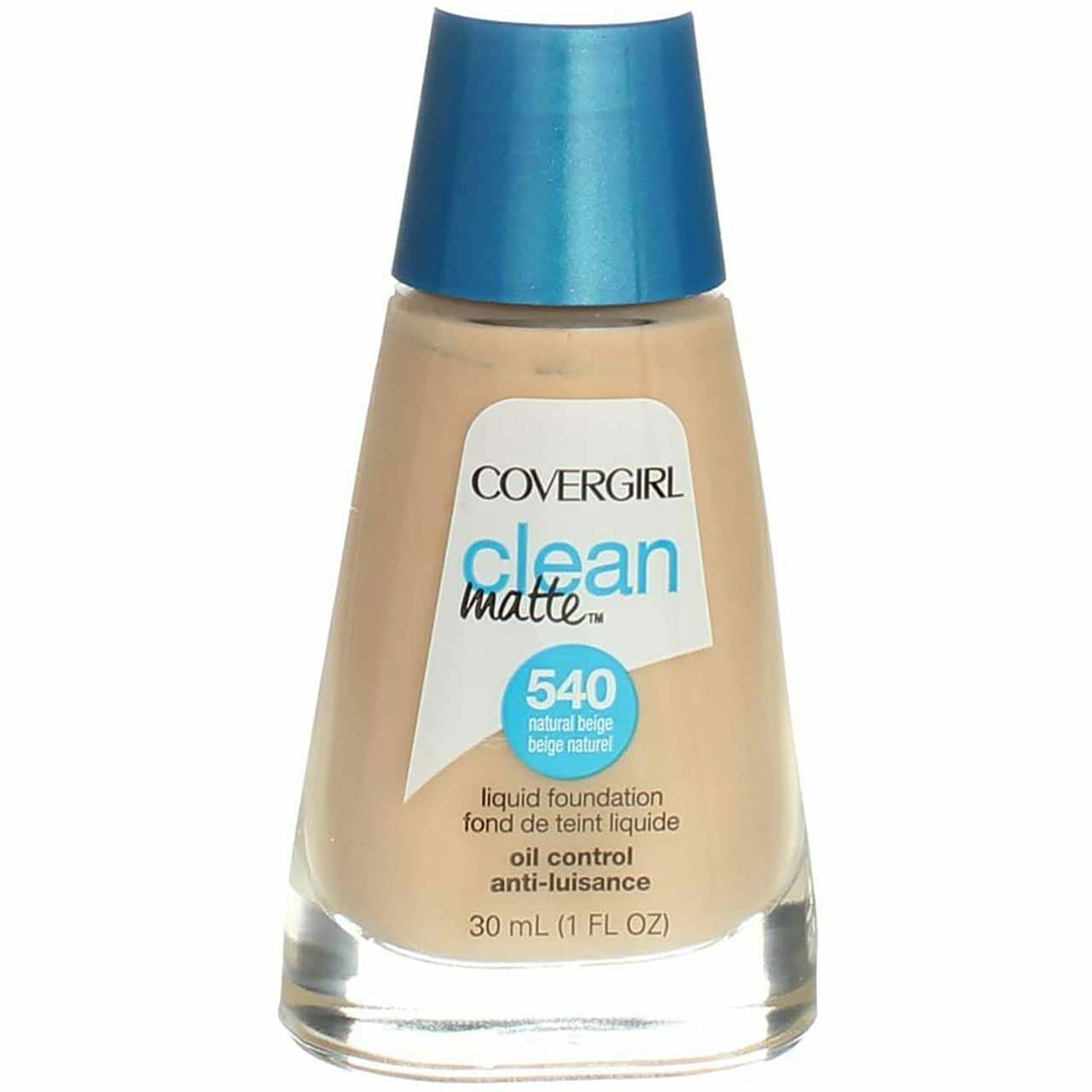 CoverGirl Clean Oil Control Liquid Makeup, Natural Beige (N) 540, 1.0 Ounce Bottle
