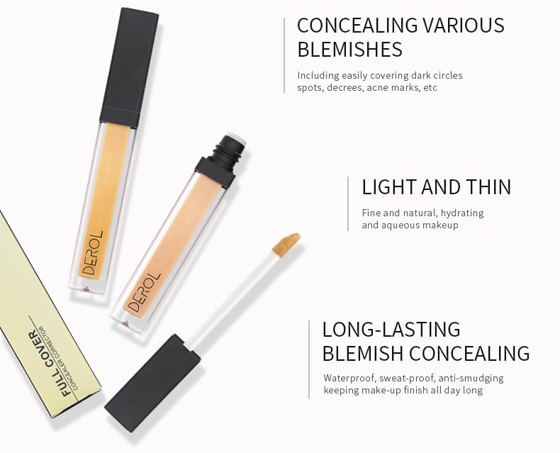 Liquid Concealer Makeup - Natural Coverage & Highly Pigmented Lightweight Concealers 6.5ml (03)