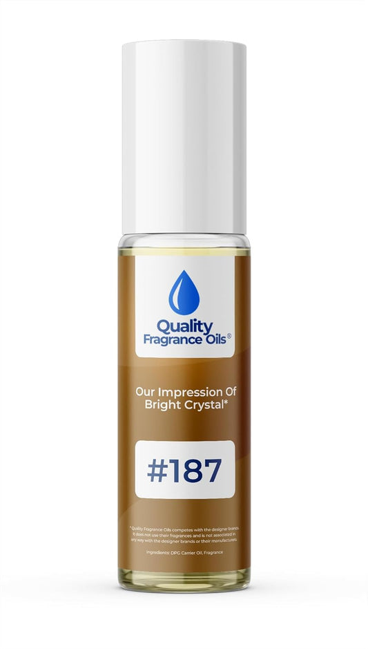Quality Fragrance Oils' Bright Crystal for Women Impression #187 | Long-Lasting Perfume Oil, Alcohol-Free, Strong Scent, 10ml Roll-On | Affordable Alternative to Designer Fragrances