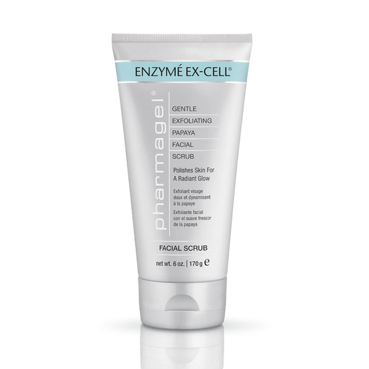Pharmagel Enzyme Ex‑Cell™ | Gentle Papaya + Walnut Shell Facial Scrub – 6 oz | For Sensitive Skin & All Skin Types