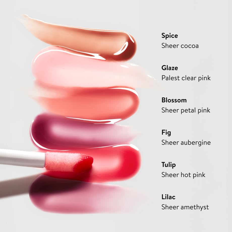 goop Beauty Hydra-Barrier Gel Gloss | Hydrating Lip Gloss to Moisturize & Plump Lips | Hyaluronic Acid & Vitamin E | Spice - Sheer Cocoa | 0.13 oz