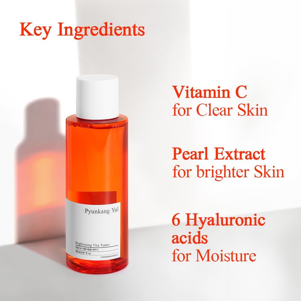 [PKY] Pyunkang Yul Brightening Vita Toner for Flawless and Radiant Skin, Blemish Care Toner with Vitamin C & Niacinamide, Zero Irritation, Korean Skincare (5.07 Fl. Oz, 150ml)