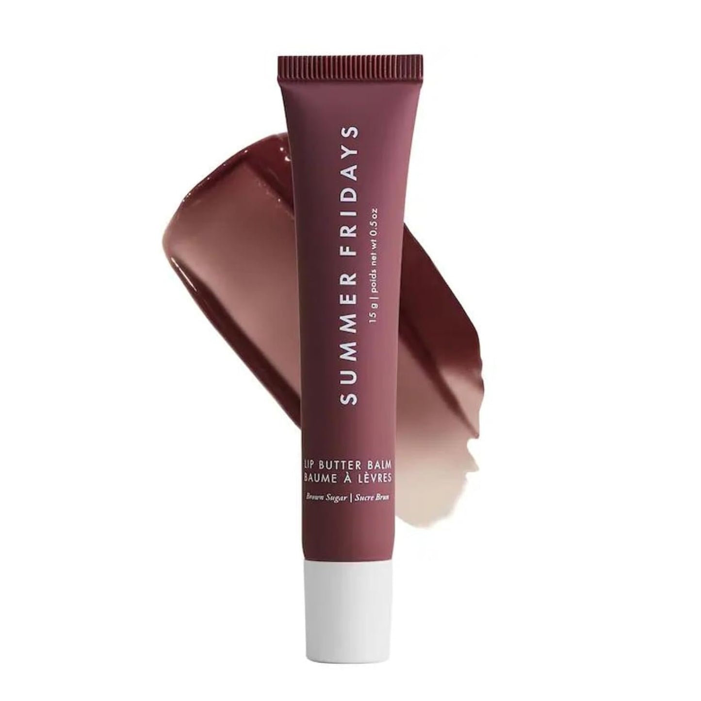 Summer Fridays Tinted Lip Butter Balm - Conditioning Vegan Lip Balm for Instant Moisture, Shine & Hydration - Sheer-Tinted, Soothing Skincare - Brown Sugar (.5 Oz)
