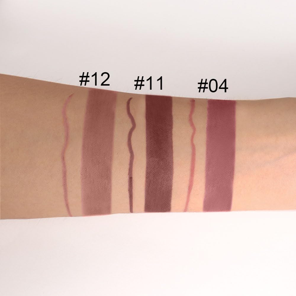 evpct 3Pcs Chestnut Nude Brown Matte Lip Liner and Lipstick Combo Set Kit for Women Antique Rose Magic Lipstick 24 Hours Original Lip Liner Makeup Stain Long Lasting Waterproof Smudge Proof labial