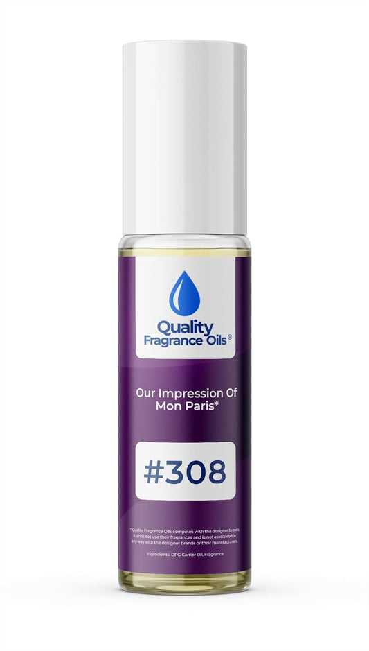 Quality Fragrance Oils' Mon Paris Impression #308 | Long-Lasting Perfume Oil, Alcohol-Free, Strong Scent, 10ml Roll-On | Affordable Alternative to Designer Fragrances
