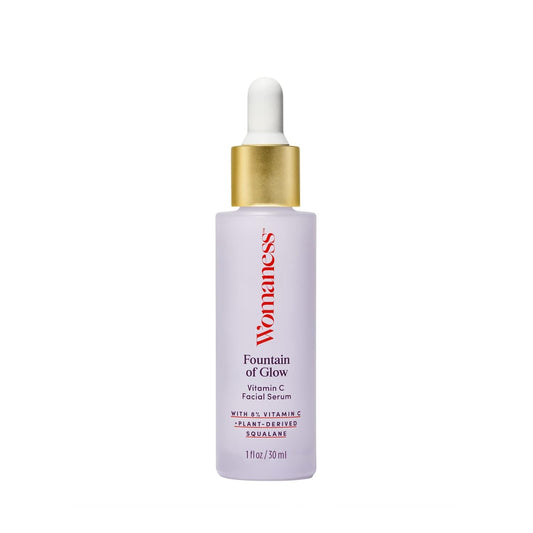 Womaness Fountain of Glow Face Serum – Brightening Vitamin C Serum for Face with 8% Vitamin C & Plant-Derived Squalane Oil – Menopause Skin Care for Improving Uneven Skin Tone & Dullness – 30ml