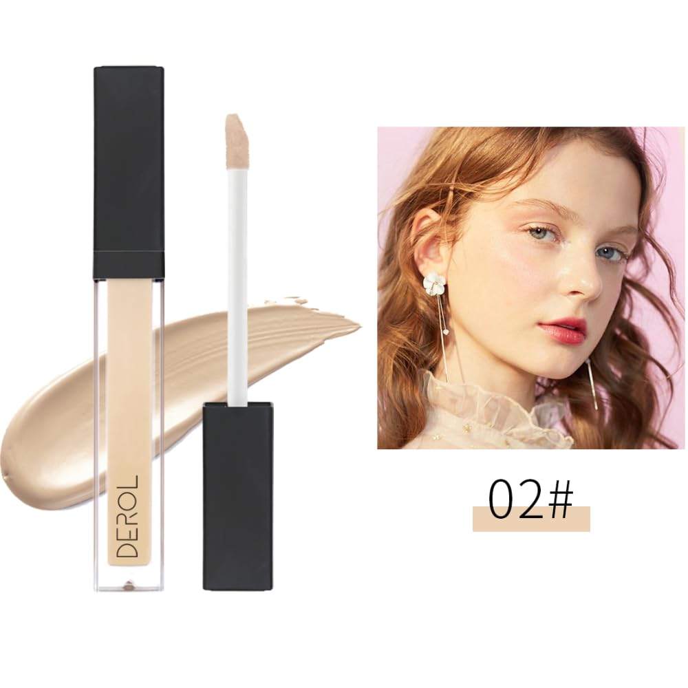 Liquid Concealer Makeup - Natural Coverage & Highly Pigmented Lightweight Concealers 6.5ml (02)