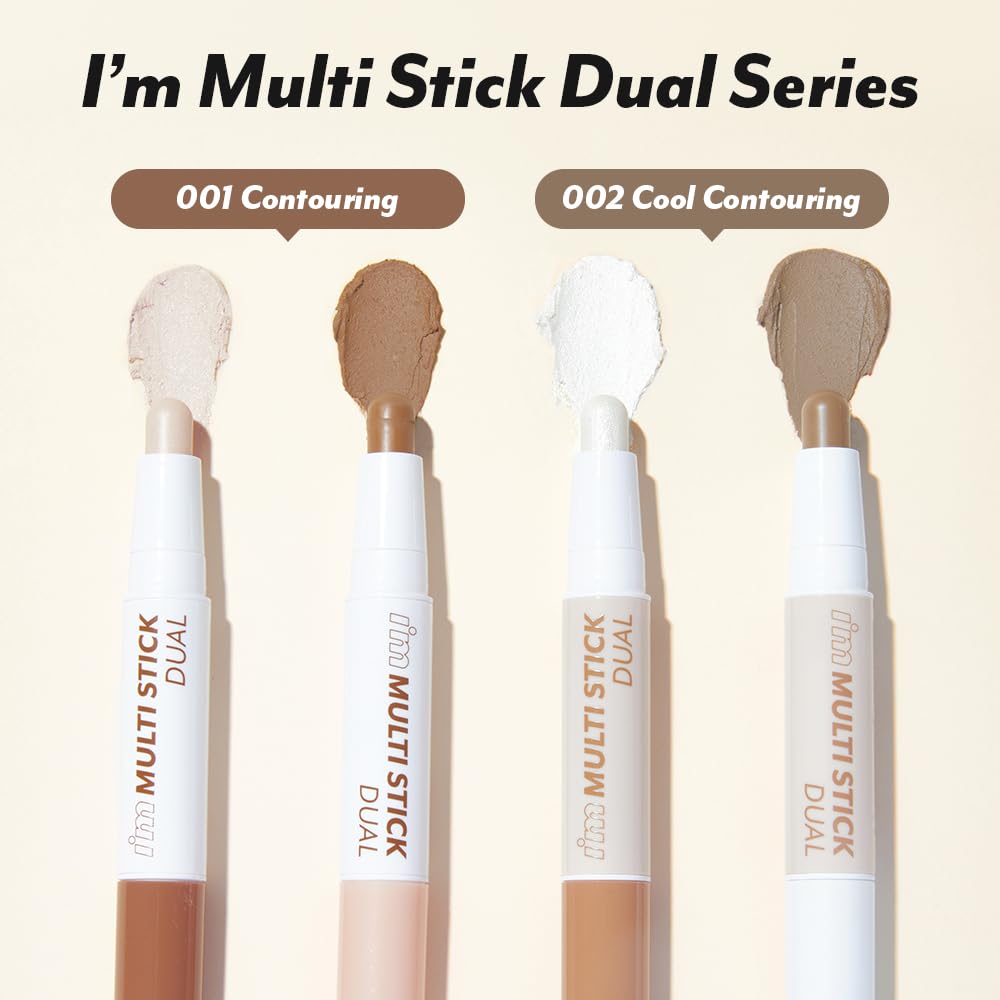 I'M MEME I'm Multi Stick Dual | Two Shade Shading and Highlighting Matte Finish | Suitable for Beginners Portable Size | 002 Cool Contouring
