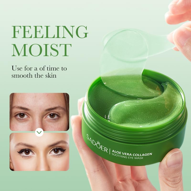 Aloe Vera Eye Mask (120 pcs) - Reduces puffiness and dark circles, firms and improves under-eye skin Under-eye patch for a rejuvenated look and minimises the appearance of fine lines and wrinkles.