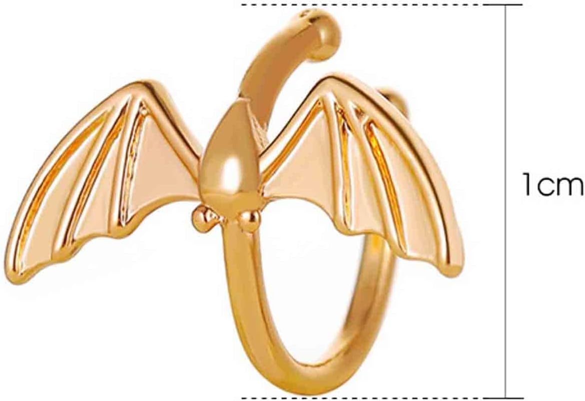 Gothic Bat Cuff Earrings Gold Bat Ear Cuffs Non Pierced Earrings Punk Animal Earrings Cool Vampire Earrings Jewelry for Women and Girls Gifts