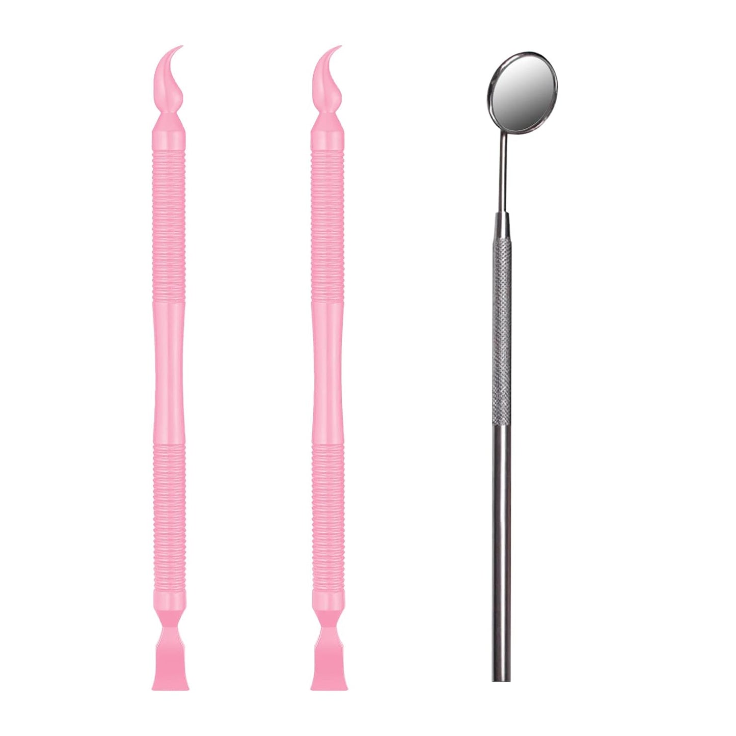 Libeauty Pink Eyelash Lift Tool, Lash Extension Supplies Metal Makeup Mirror, Lash Lifting Applicator Brush Needle for Salon or Home Use
