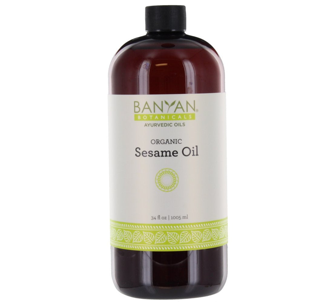 Banyan Botanicals Sesame Oil – Organic & Unrefined Ayurvedic Oil for Skin, Hair, Oil Pulling & More – Multiple Sizes – 34oz. – Non GMO Sustainably Sourced Vegan
