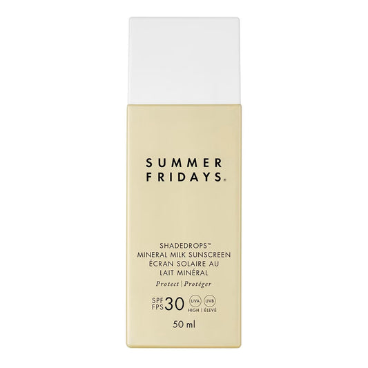 Summer Fridays ShadeDrops Broad Spectrum SPF 30 Mineral Milk Face Sunscreen with Zinc Oxide - Lightweight, Moisturizing Formula with a Soft, Natural Finish (1.7 Fl Oz)