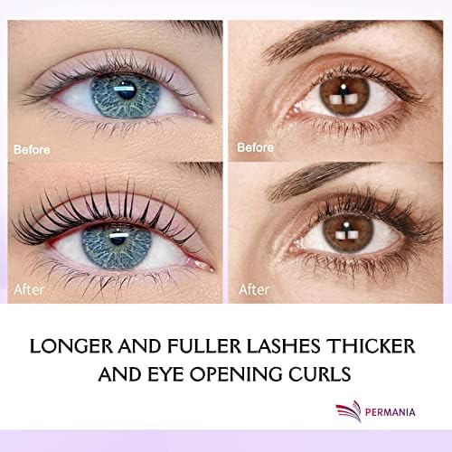 PERMANIA Lash Lift Kit, Eyelash Growth Serum, Advanced Formula for Longer, Fuller, and Thicker Lashes Salon Quality Eyelash Perm with Safe and Effective Result