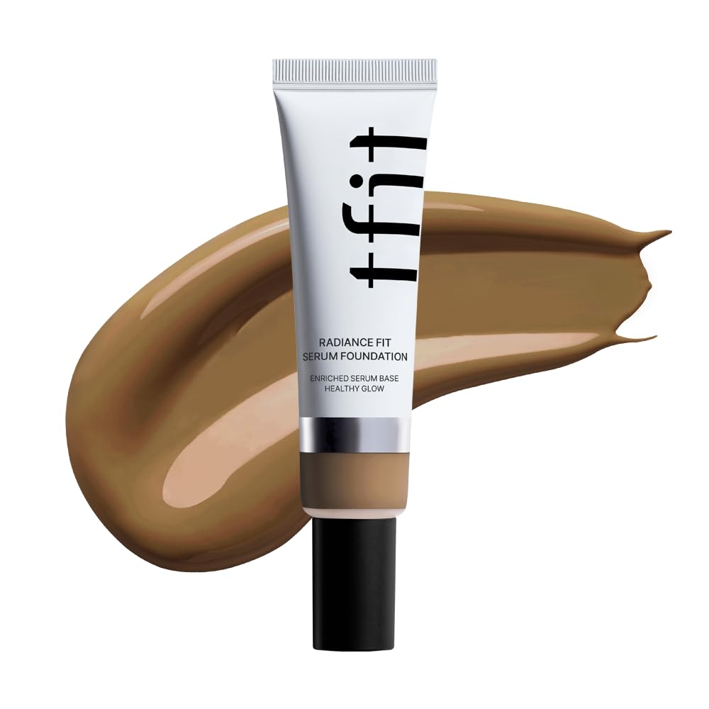 TFIT Radiance Fit Serum Foundation - Flawless Coverage, Dewy finish, Long-lasting, Lightweight, Korean Makeup,1.05 Oz. (W06 Bronze, 1.05 Oz.)