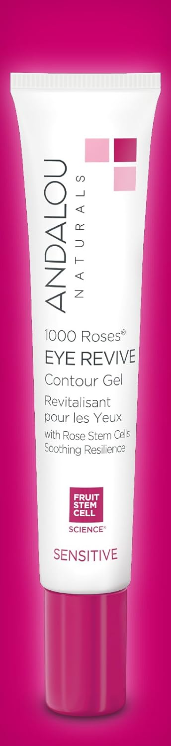 Andalou Naturals 1000 Roses Eye Revive Contour Gel, pomegranate,rose, 0.6 Fl Oz (Pack of 2)