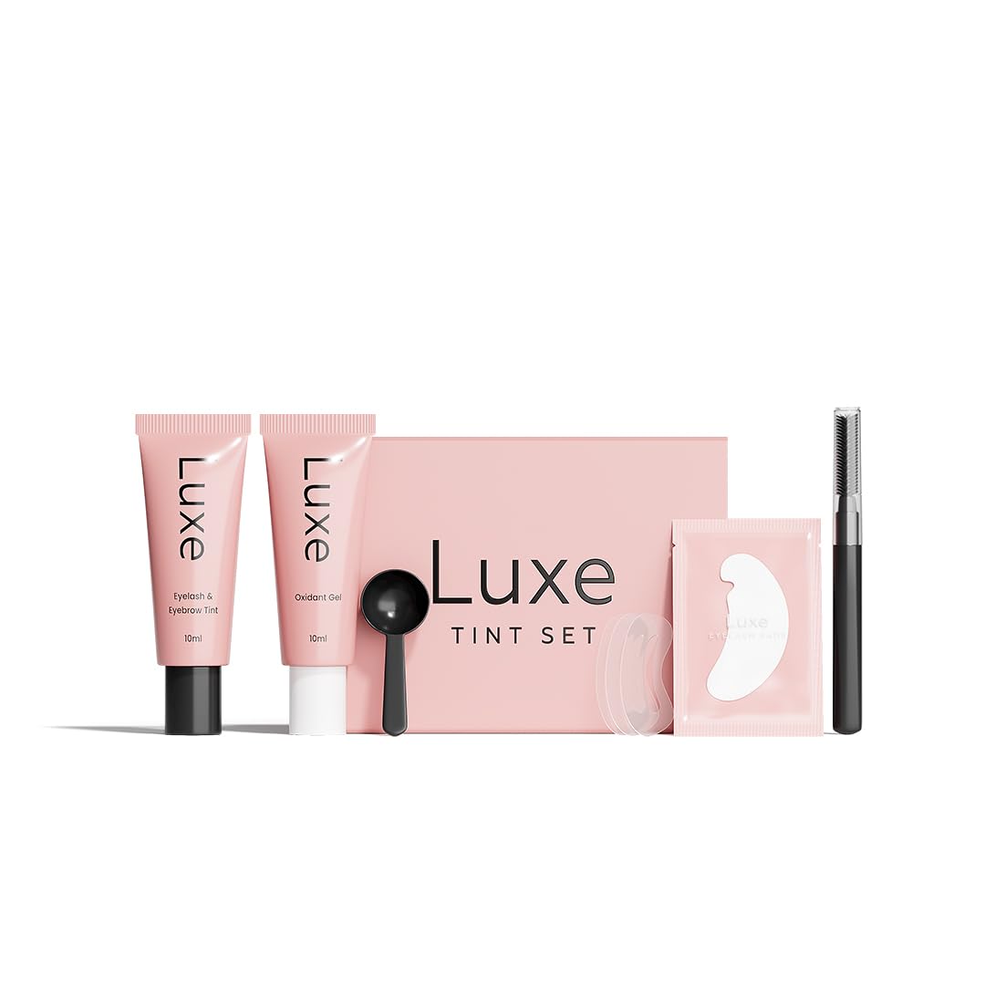 Luxe Cosmetics - Lashlift + Color Kit for Eyelashes - Black and Curled Eyelashes up to 8 Weeks - Complete set DIY at Home - 3 Lashlift Applications